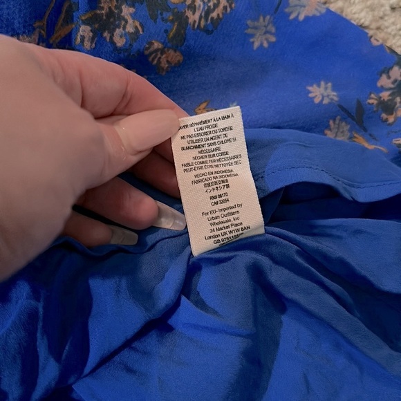 Free People Womens Lilou Printed Dress Size XS in Cobalt Combo Bell Sleeves - Picture 10 of 10